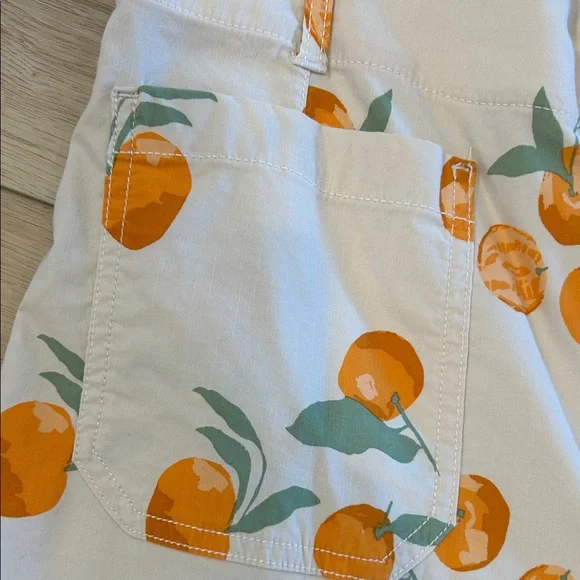 Anthropologie Maeve Colette Pant Orange Print wide Leg. - Picture 8 of 14